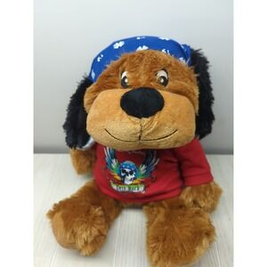 PetSmart Bret Michaels Chance Squeaker Plush Brown Dog Toy red shirt blue scarf